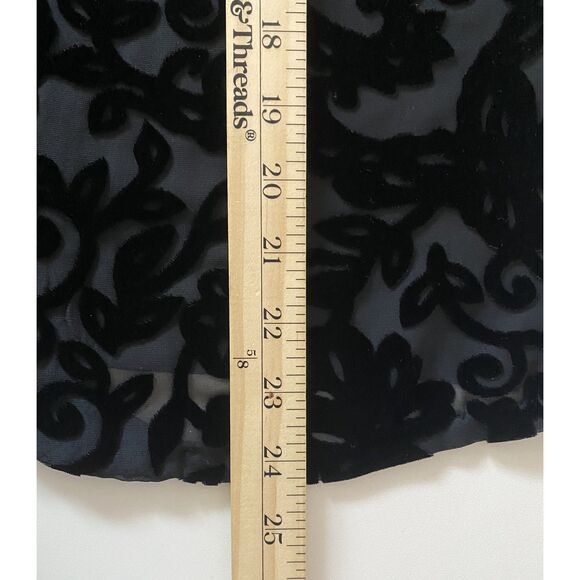 Diane Von Furstenberg Burnout Black Sheer Baroque Fairy Goth Silk Blouse Sz S - Picture 11 of 11